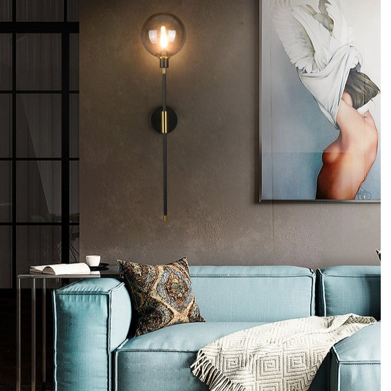 Moderne Glazen Wandlamp – Minimalistische Verlichting met Helder Glas – Beschikbaar in 3 Kapkleuren | Sansoti