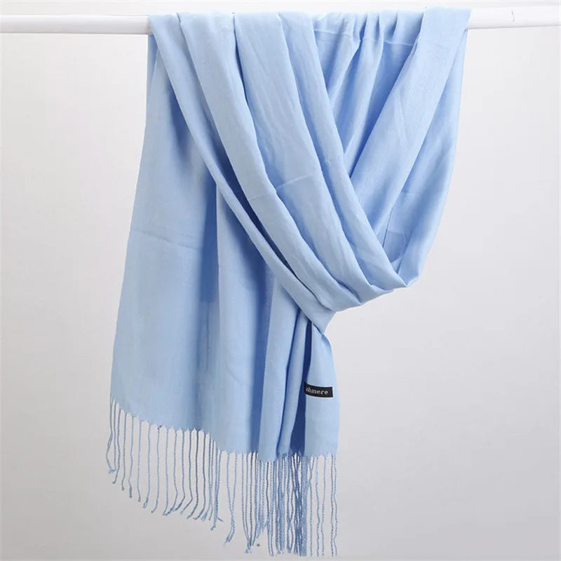Écharpe d’hiver effet cachemire à franges, châle multifonction chaud, pashmina doux pour femme et homme, étole | Sansoti