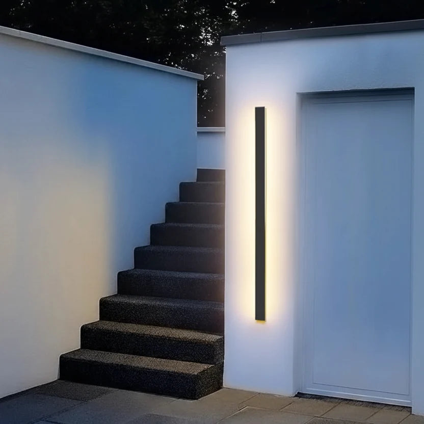 Lineaire Buitenwandlamp LED Metaal Zwart IP65 Waterdicht voor Tuin Terras Gevel Moderne Buitenverlichting | Sansoti