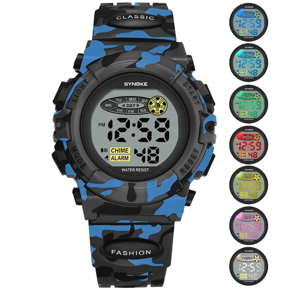 Digital Children's Watch Waterproof LED Display Sports Watch with Stopwatch Date Alarm Boys Girls School | Sansoti