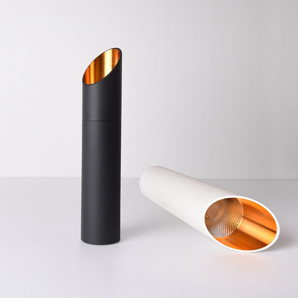 Surface-mounted ceiling spotlight cylinder design copper LED 20-50cm black white warm cool light modern tube lighting | Sansoti