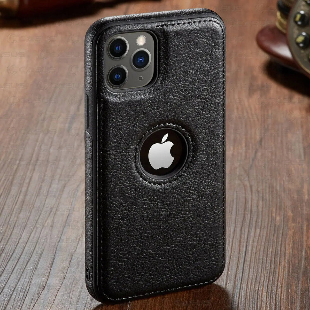 Leather iPhone Case for 11 Pro Max with Raised Edges, Camera Protection, and Stylish Appearance | Sansoti