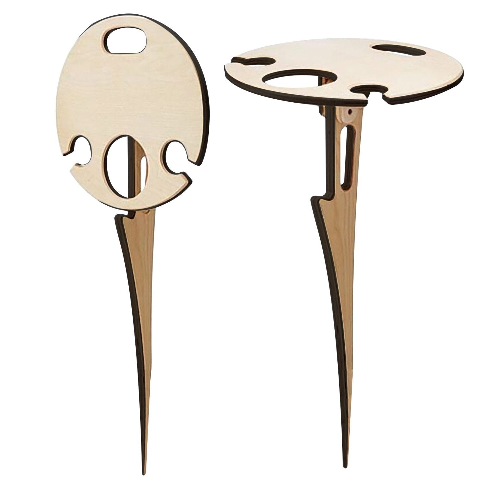 Houten Picknicktafel met Wijnhouder voor Buitengebruik Tuin Strand Camping Opvouwbaar Draagbaar Wijntafel Graspin Romantisch Outdoor Diner | Sansoti