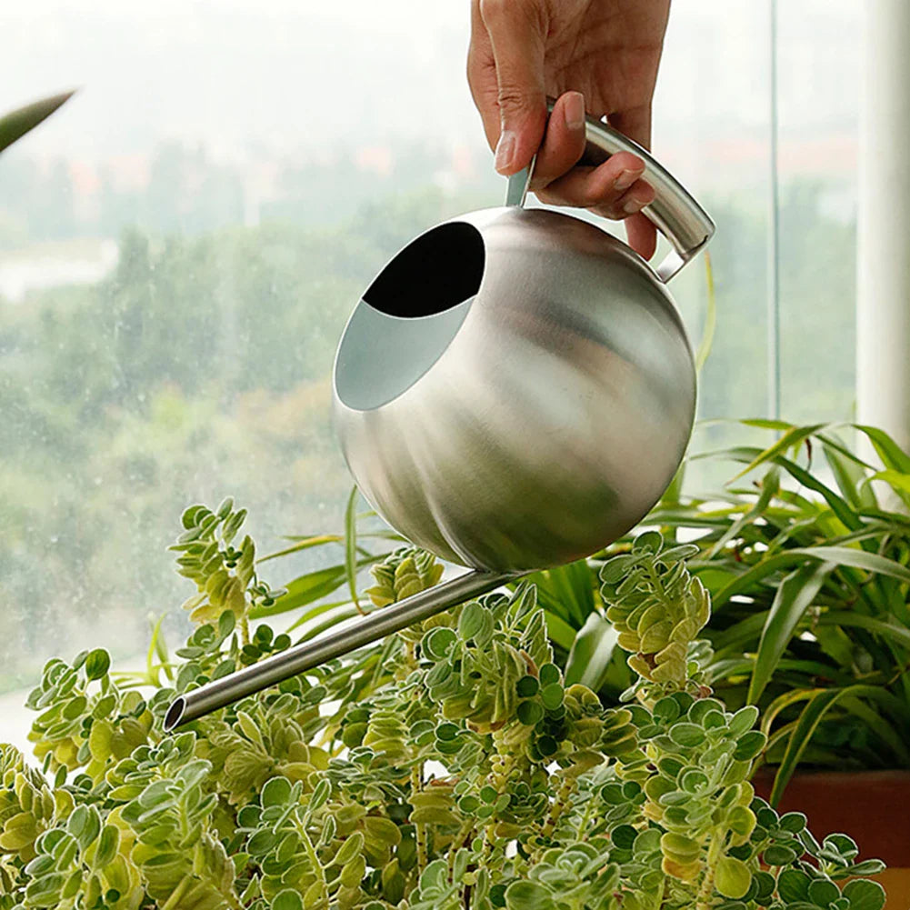 Minimalistische Plantengieter Ø 29 cm Roestvrij Staal voor Interieurplanten 1500 ml | Sansoti