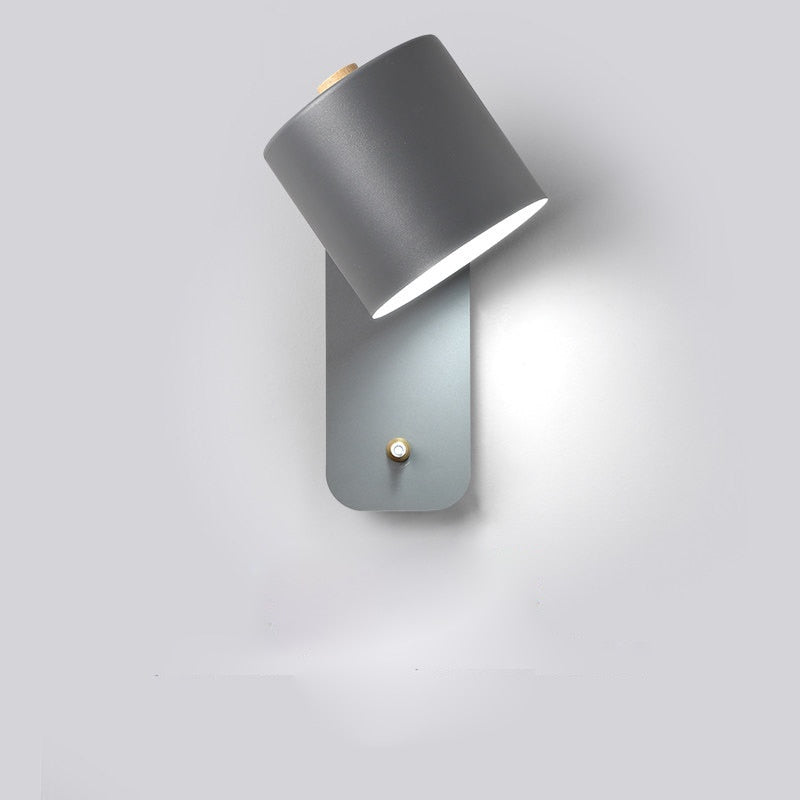 Wandleuchte Led Metall Drehbar Schalter Weiß Grau Grün Schlafzimmer Wohnzimmer Flur Modern | Restfield