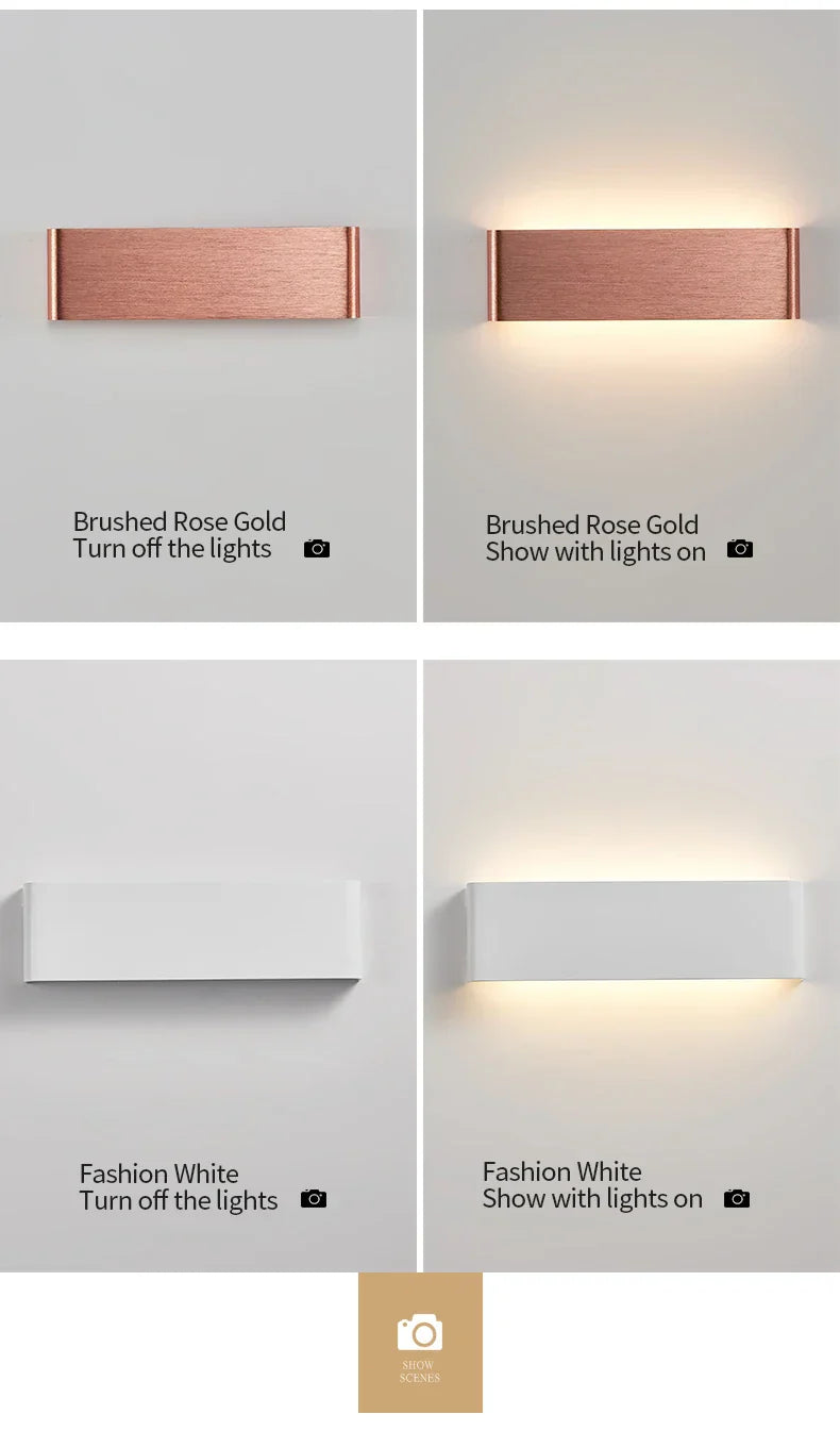 Ultra-dunne design wandlamp APHRODITE — moderne aluminium LED-wandverlichting met acryl kap | Sansoti