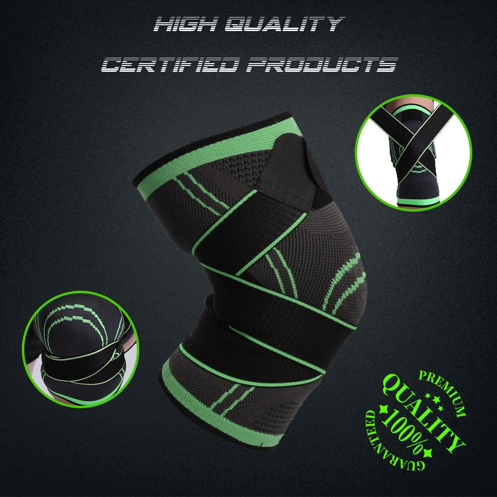 Genouillère de compression à sangles réglables, soutien sportif et protection articulaire pour le fitness et l’entraînement | Sansoti