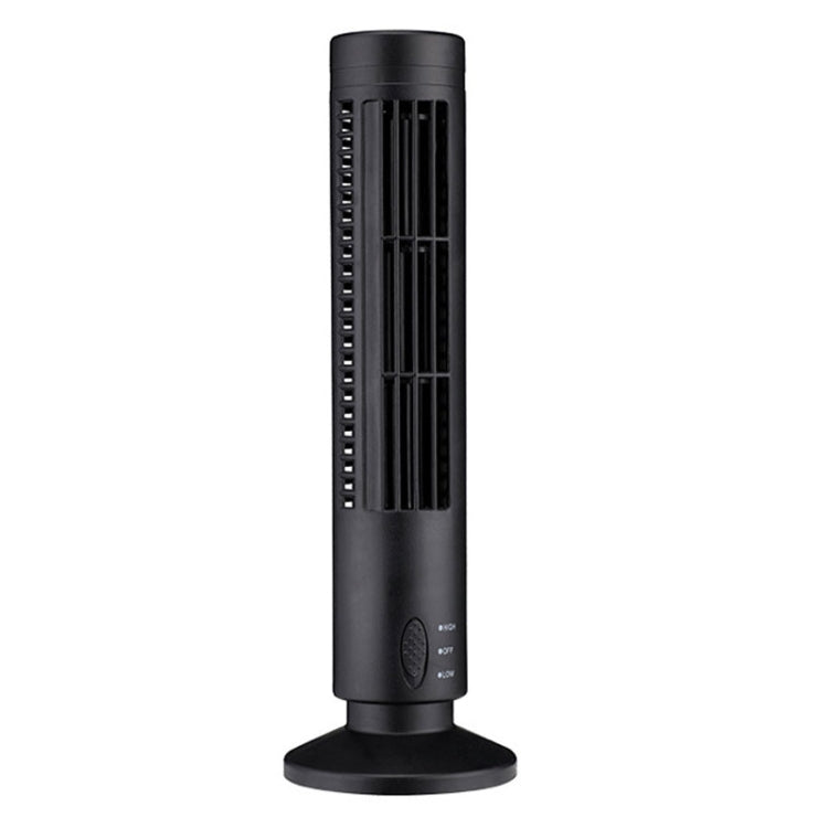 Tower Fan USB Bladeless Compact Design Black 33cm High for Desk and Office | Sansoti