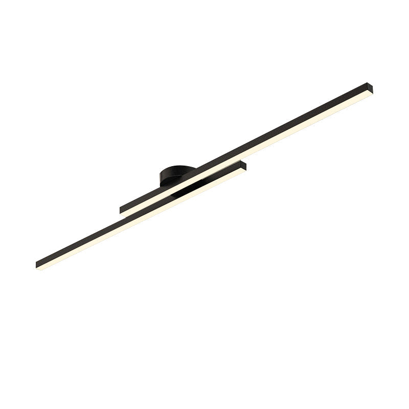 Moderne zwarte LED wandlamp met dubbele lichtstrip – minimalistische badkamer en hal verlichting 90 cm | Sansoti