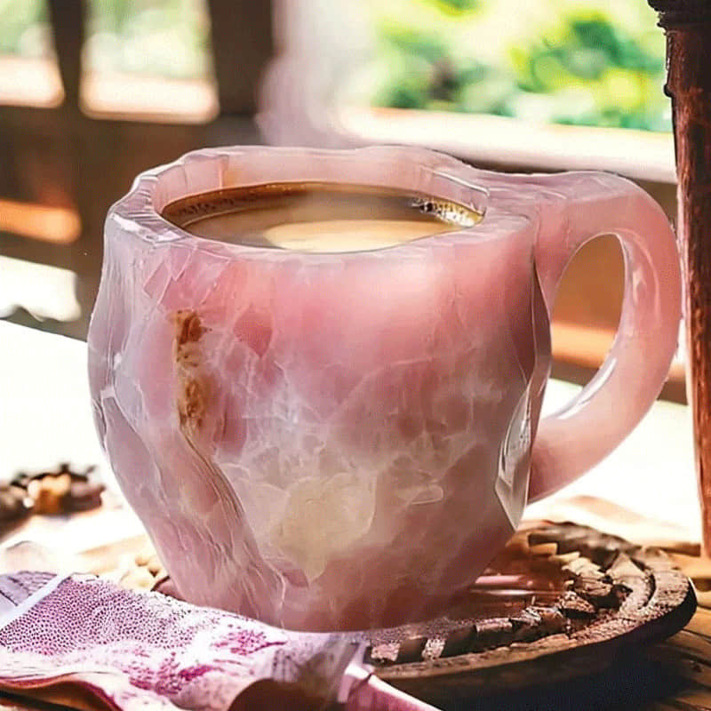 Edelstenen Mok met Goudaccent 350ml Koffiekop Theebeker Drinkbeker voor Dagelijks Gebruik Moderne Stijl | Sansoti