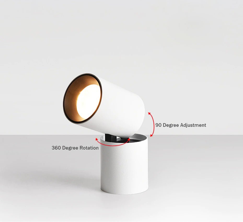 Verstelbare Opbouw Plafondspot Rond LED Dimbaar Zwart Wit Richtbare Downlight Aluminium voor Woonkamer | Sansoti