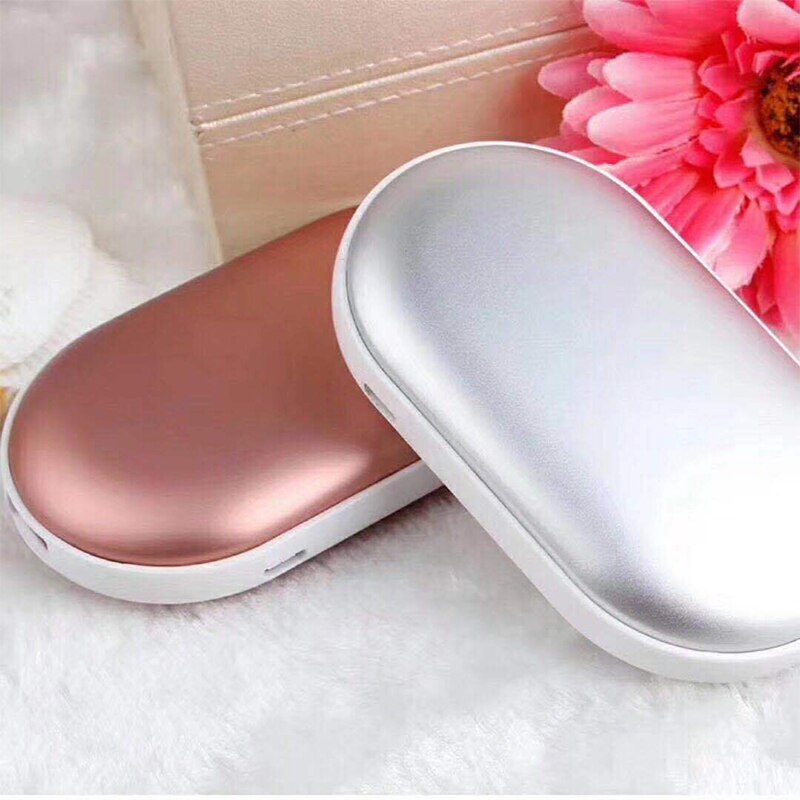 Oplaadbare Handwarmer met Powerbank 5200mAh Zilver Goud Roségoud Blauw Dubbele Verwarming 3 Temperatuurstanden USB-C Compact Zakformaat Outdoor Winter Cadeau | Sansoti