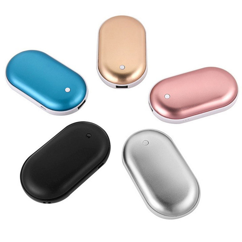 Oplaadbare Handwarmer met Powerbank 5200mAh Zilver Goud Roségoud Blauw Dubbele Verwarming 3 Temperatuurstanden USB-C Compact Zakformaat Outdoor Winter Cadeau | Sansoti
