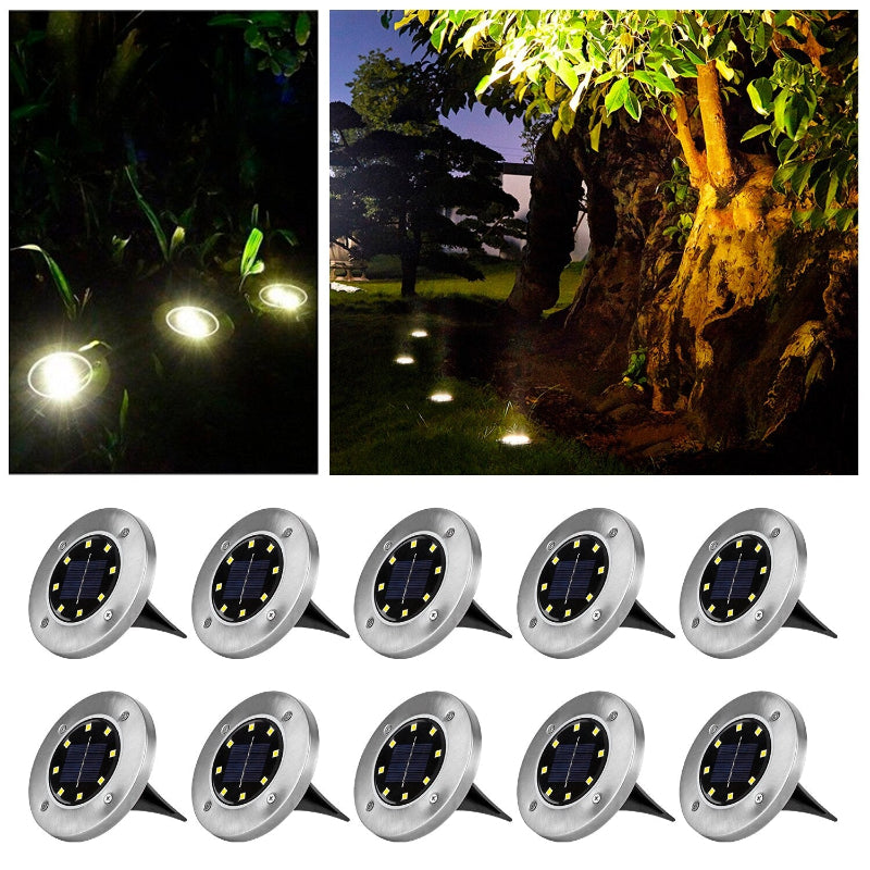Set de 4 lampes solaires d'éclairage de jardin à LED, éclairage de chemin sans fil, automatique, résistantes aux intempéries, lampes d'extérieur pour jardin | Sansoti