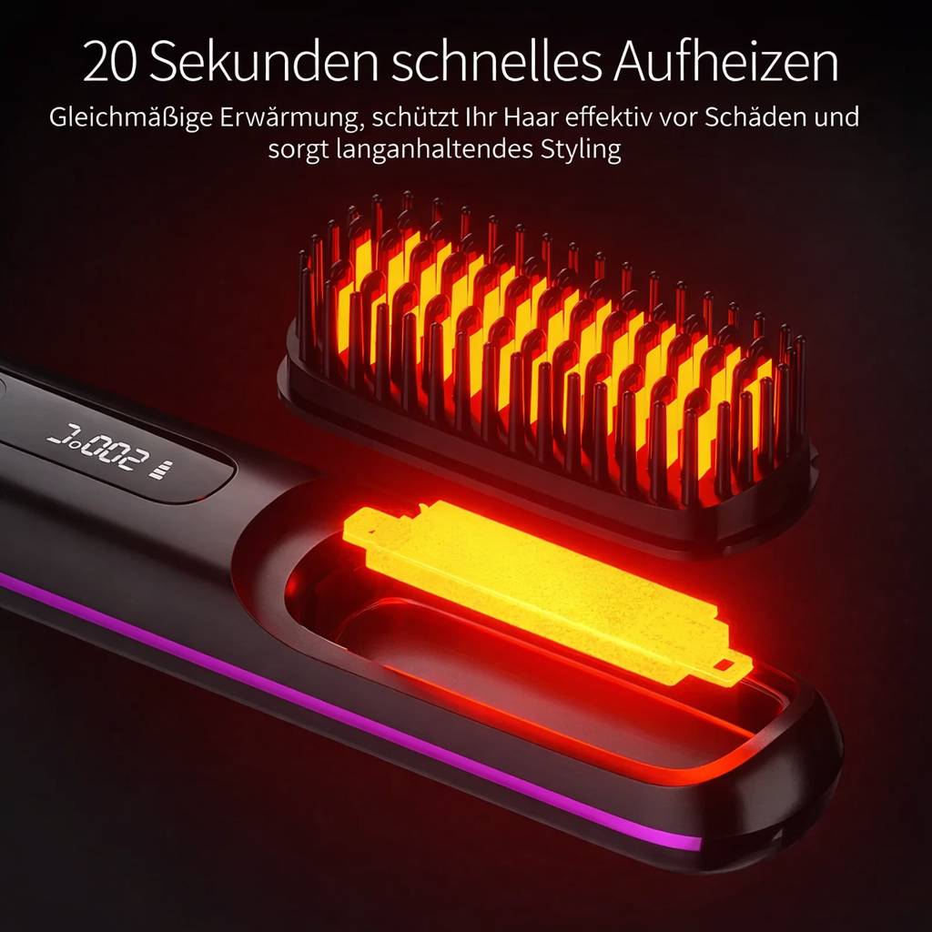 Draadloze Stijltang met Keramische Platen en Ionentechnologie – USB Oplaadbaar met LCD Scherm – Compacte Haarstijler voor Onderweg | Sansoti