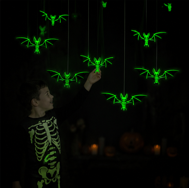 Hangende 3D Vleermuizen Glow-in-the-Dark 10 Stuks Halloween Decoratie Feest Indoor Outdoor Wanddecoratie | Sansoti