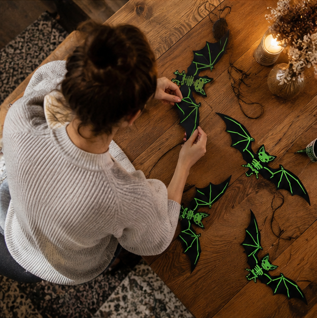 Hangende 3D Vleermuizen Glow-in-the-Dark 10 Stuks Halloween Decoratie Feest Indoor Outdoor Wanddecoratie | Sansoti