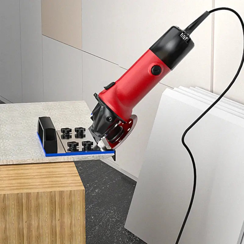 Tegelsnijhouder voor Haakse Slijper 45° Schuine Kanten RVS Verstelbaar Precisie Tegelbewerking Badkamer Keuken Renovatie Compact Vibratievrij | Sansoti