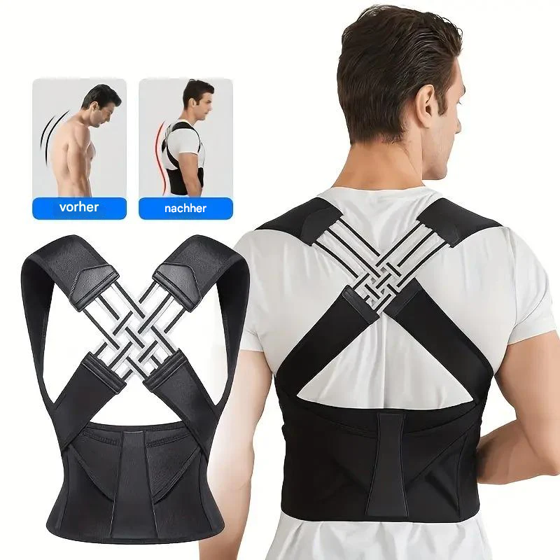 Verstelbare Houdingscorrector Unisex Rugbrace met Nekondersteuning Neopreen Polyester Vest Rug Nek Houding | Sansoti