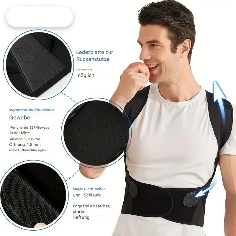 Verstelbare Houdingscorrector Unisex Rugbrace met Nekondersteuning Neopreen Polyester Vest Rug Nek Houding | Sansoti