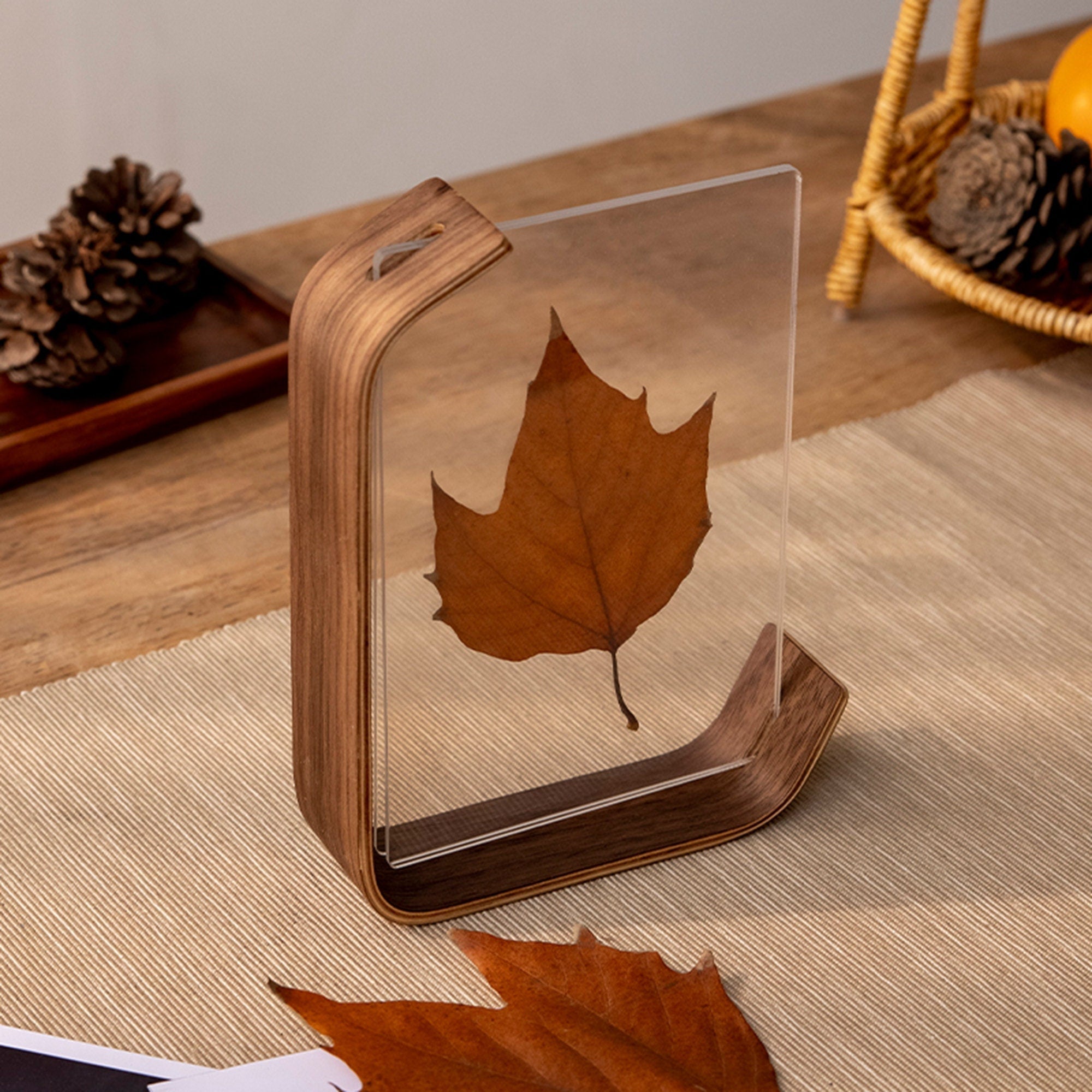 Houten Fotolijst met Dubbel Glas – Elegant Walnoot of Beuken Design voor 10x15 en 13x18 cm Foto's | Sansoti