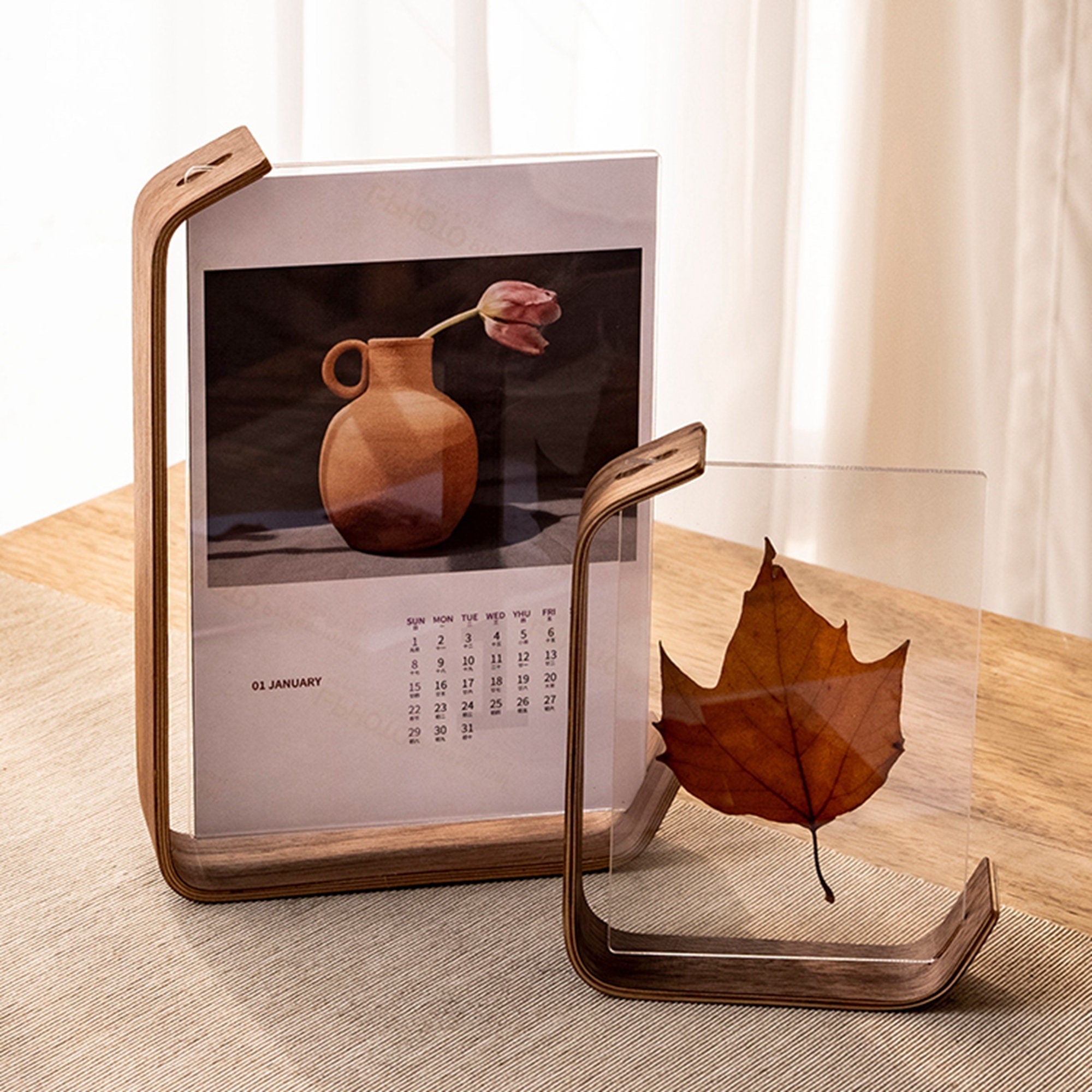 Houten Fotolijst met Dubbel Glas – Elegant Walnoot of Beuken Design voor 10x15 en 13x18 cm Foto's | Sansoti