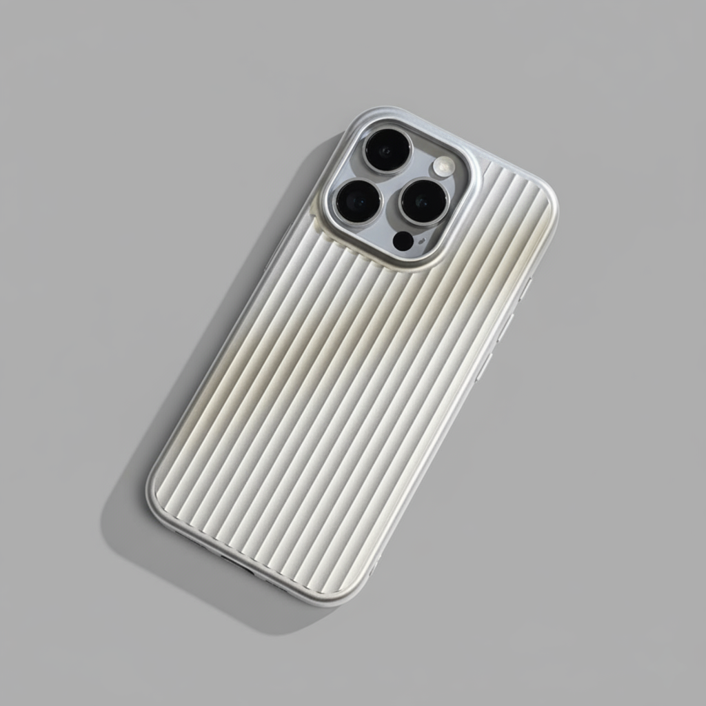 Smartphone Hoesje met Geribbelde Textuur en Metallic Afwerking Stofdicht | Sansoti