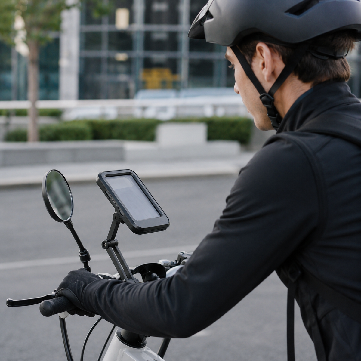 Smartphone-Halterung Motorrad Wasserdicht 360° Drehbar Fahrrad-Handyhalterung Lenkerbefestigung Universal Schwarz | Sansoti