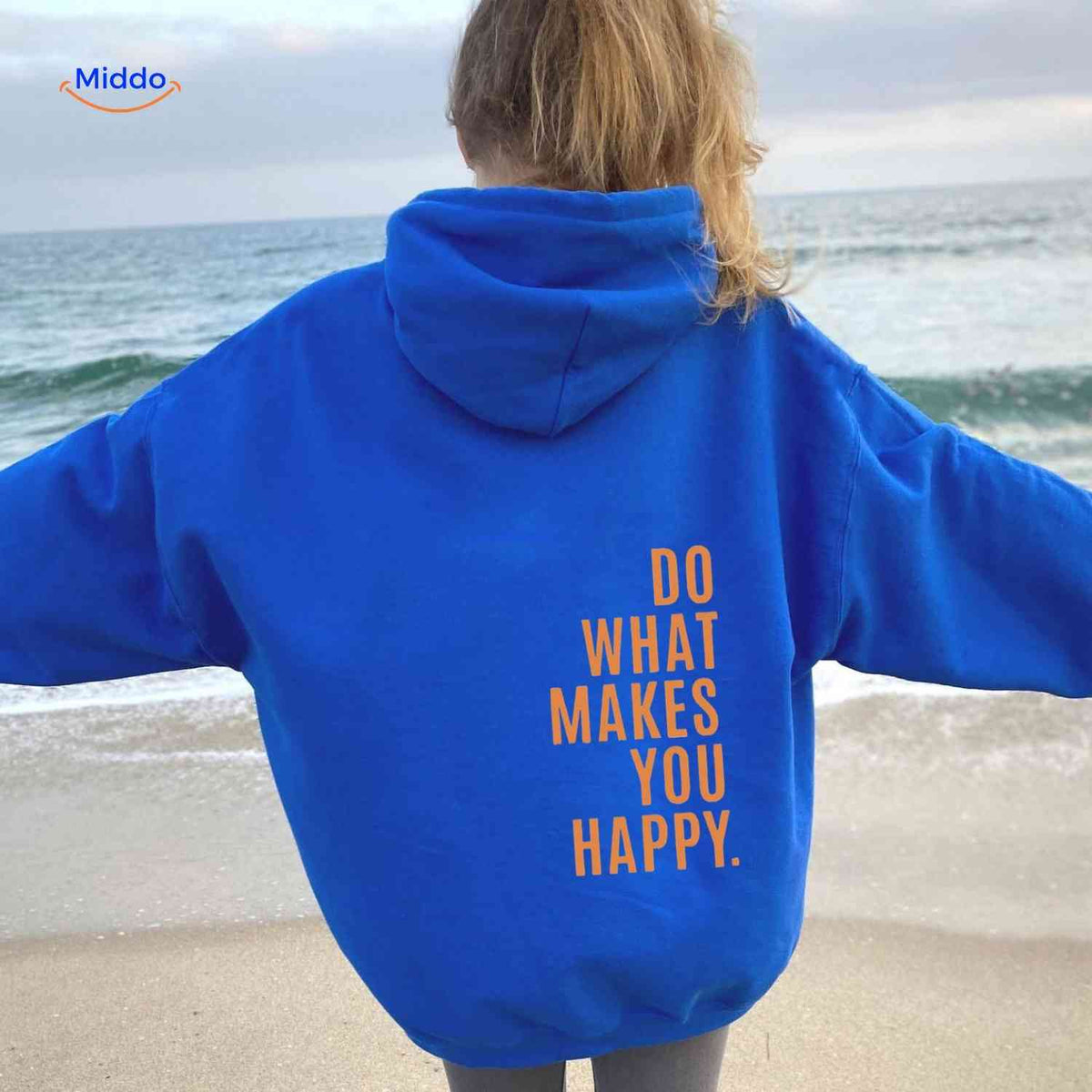 Oversized-Hoodie für Damen aus Baumwollmischung mit motivierendem Text, Streetwear-Schnitt, bequem, lässige Saisonkleidung | Sansoti