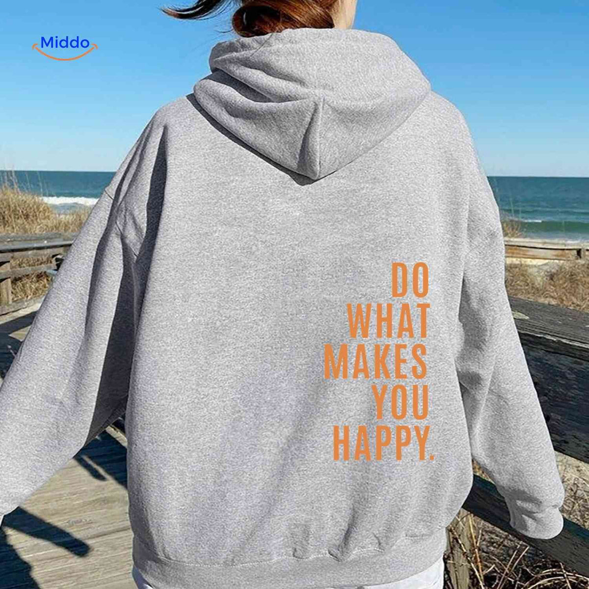 Oversized-Hoodie für Damen aus Baumwollmischung mit motivierendem Text, Streetwear-Schnitt, bequem, lässige Saisonkleidung | Sansoti
