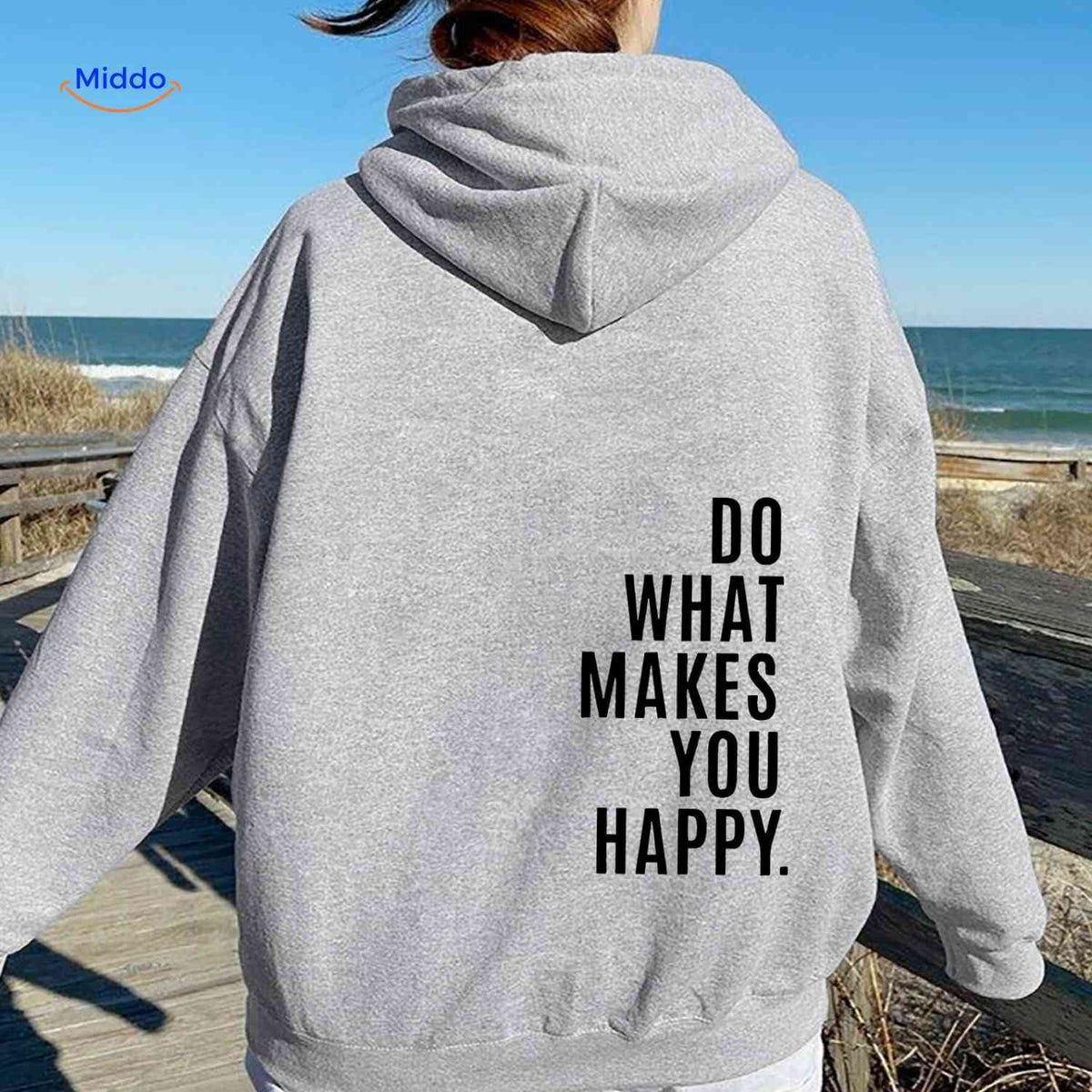 Oversized-Hoodie für Damen aus Baumwollmischung mit motivierendem Text, Streetwear-Schnitt, bequem, lässige Saisonkleidung | Sansoti