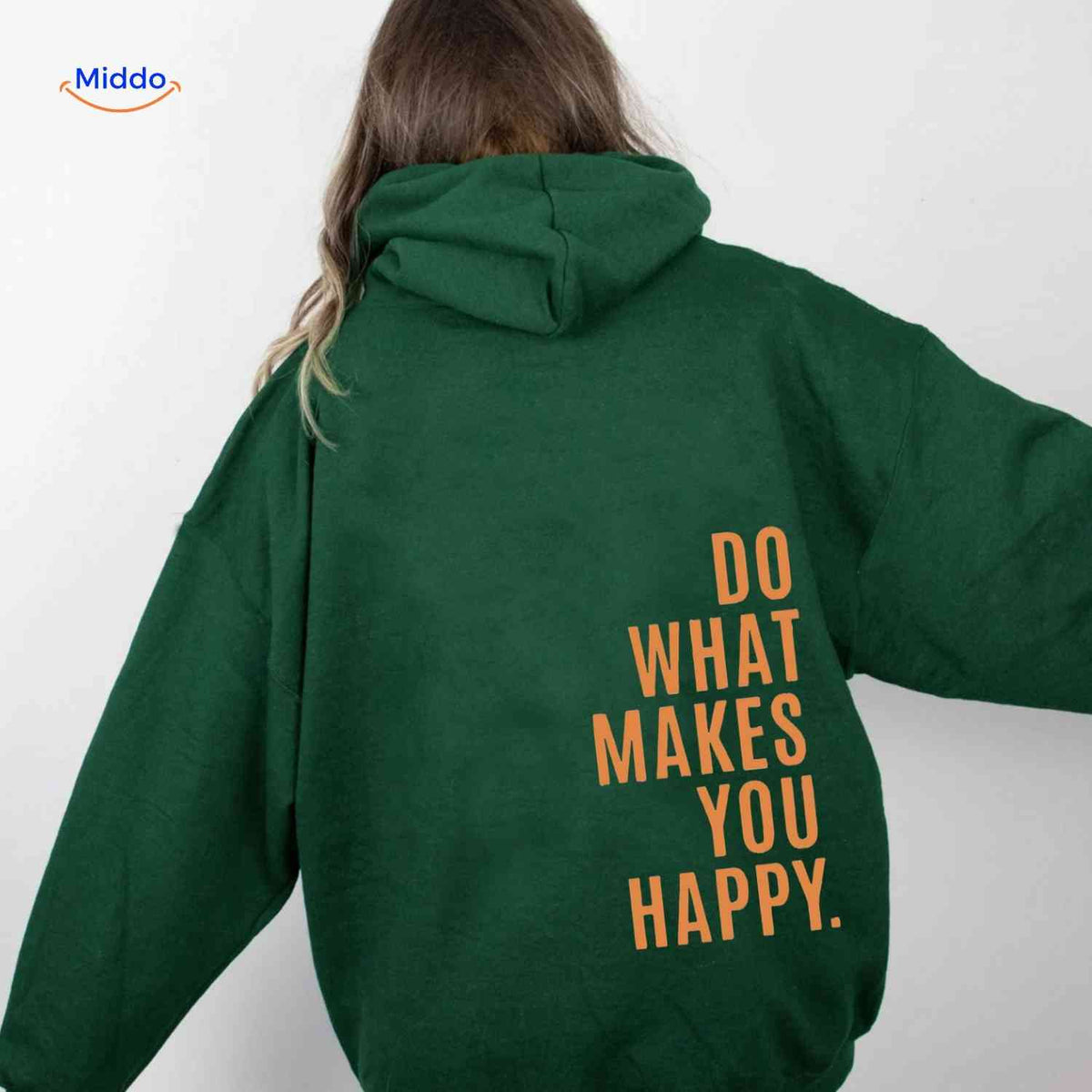 Oversized-Hoodie für Damen aus Baumwollmischung mit motivierendem Text, Streetwear-Schnitt, bequem, lässige Saisonkleidung | Sansoti
