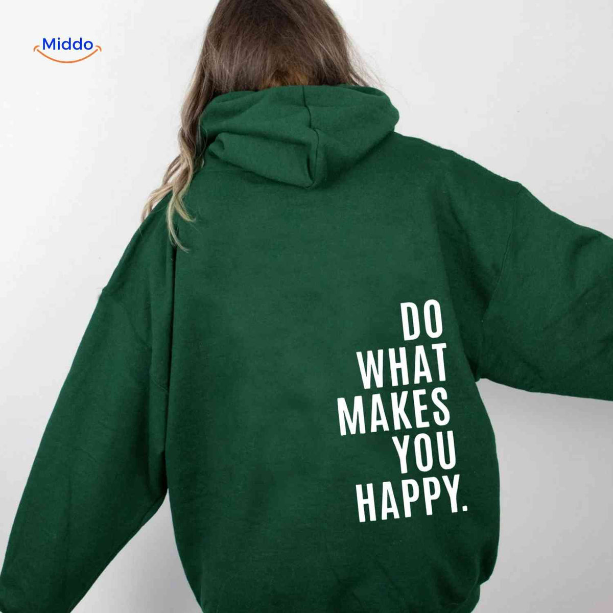Oversized-Hoodie für Damen aus Baumwollmischung mit motivierendem Text, Streetwear-Schnitt, bequem, lässige Saisonkleidung | Sansoti