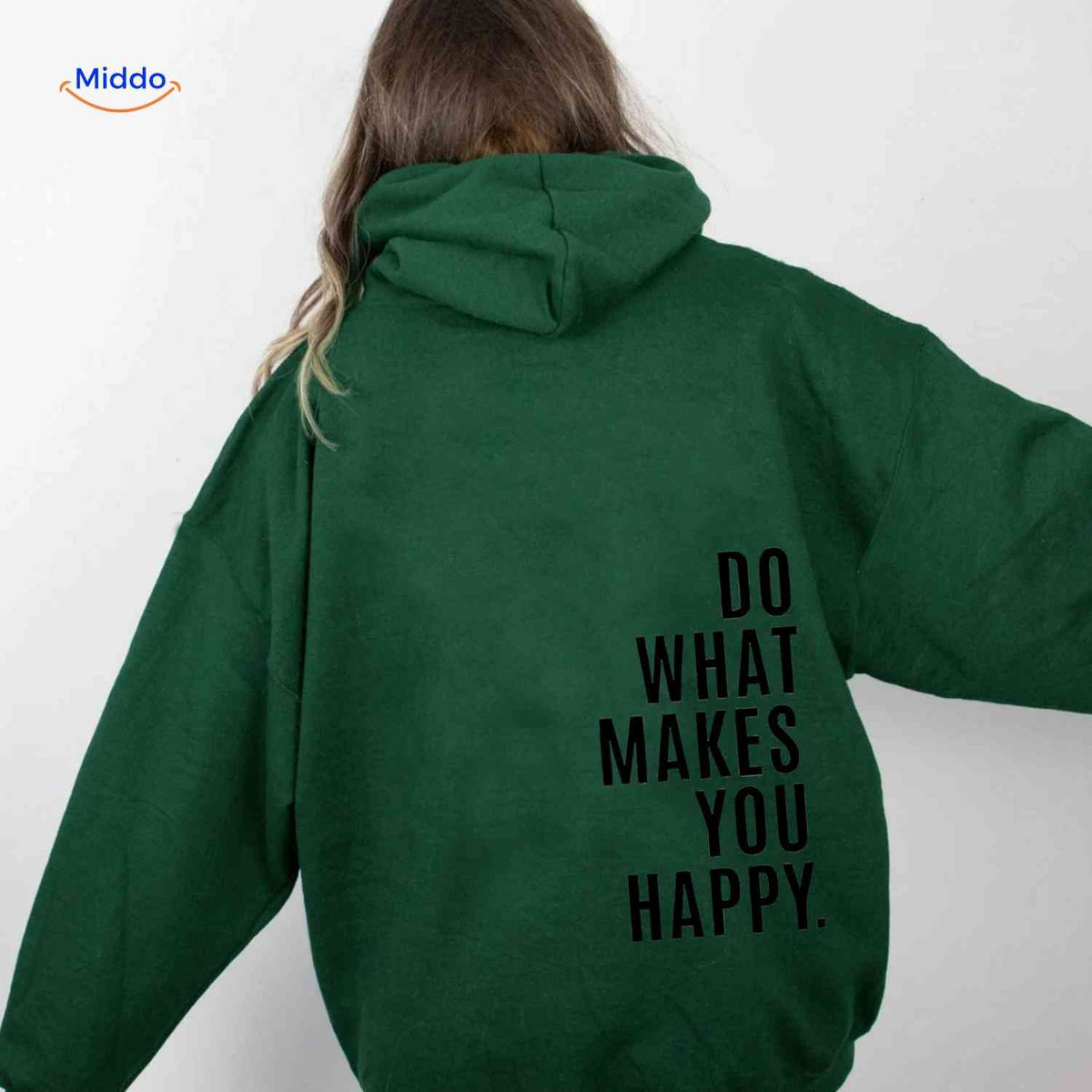 Oversized-Hoodie für Damen aus Baumwollmischung mit motivierendem Text, Streetwear-Schnitt, bequem, lässige Saisonkleidung | Sansoti