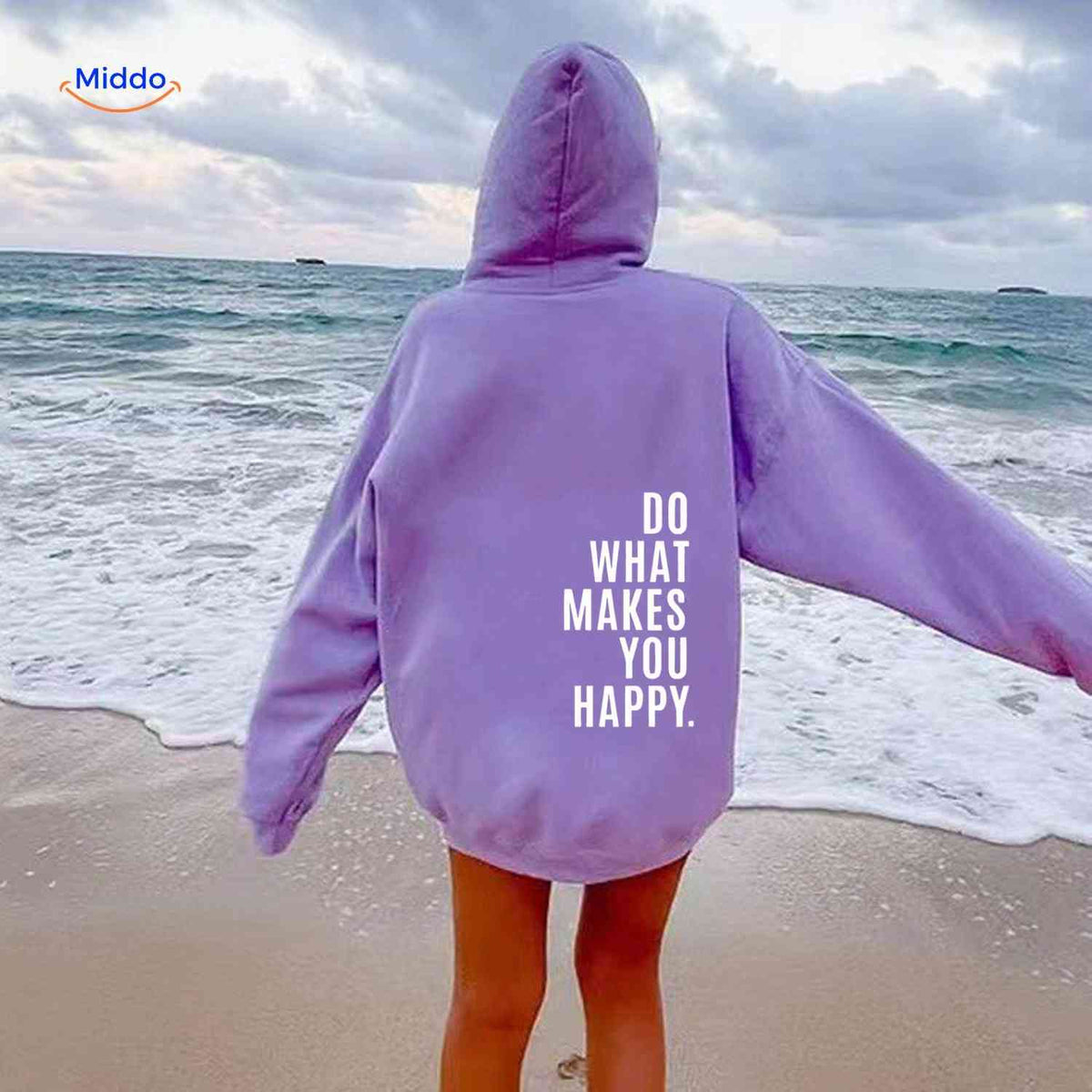 Oversized-Hoodie für Damen aus Baumwollmischung mit motivierendem Text, Streetwear-Schnitt, bequem, lässige Saisonkleidung | Sansoti