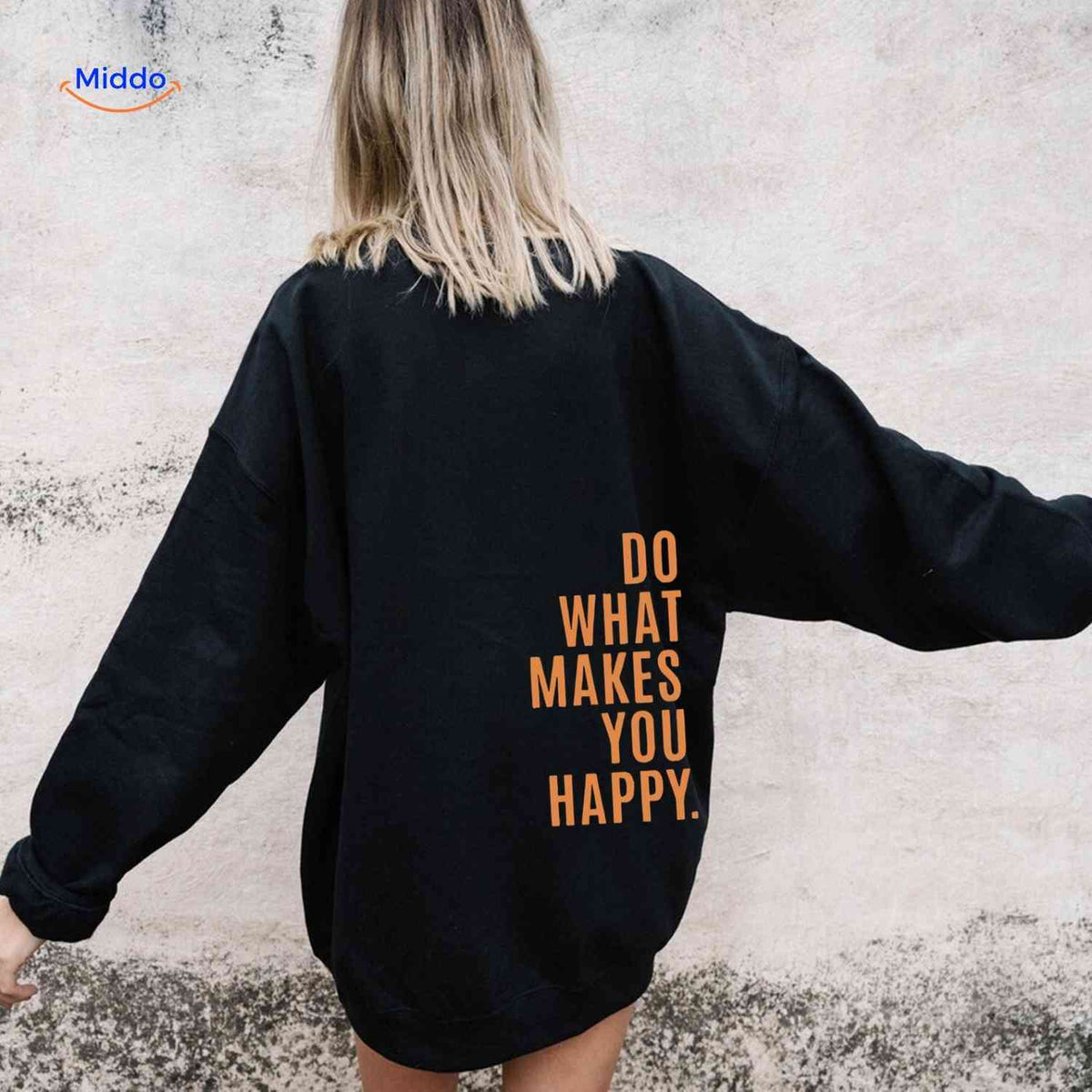 Oversized-Hoodie für Damen aus Baumwollmischung mit motivierendem Text, Streetwear-Schnitt, bequem, lässige Saisonkleidung | Sansoti