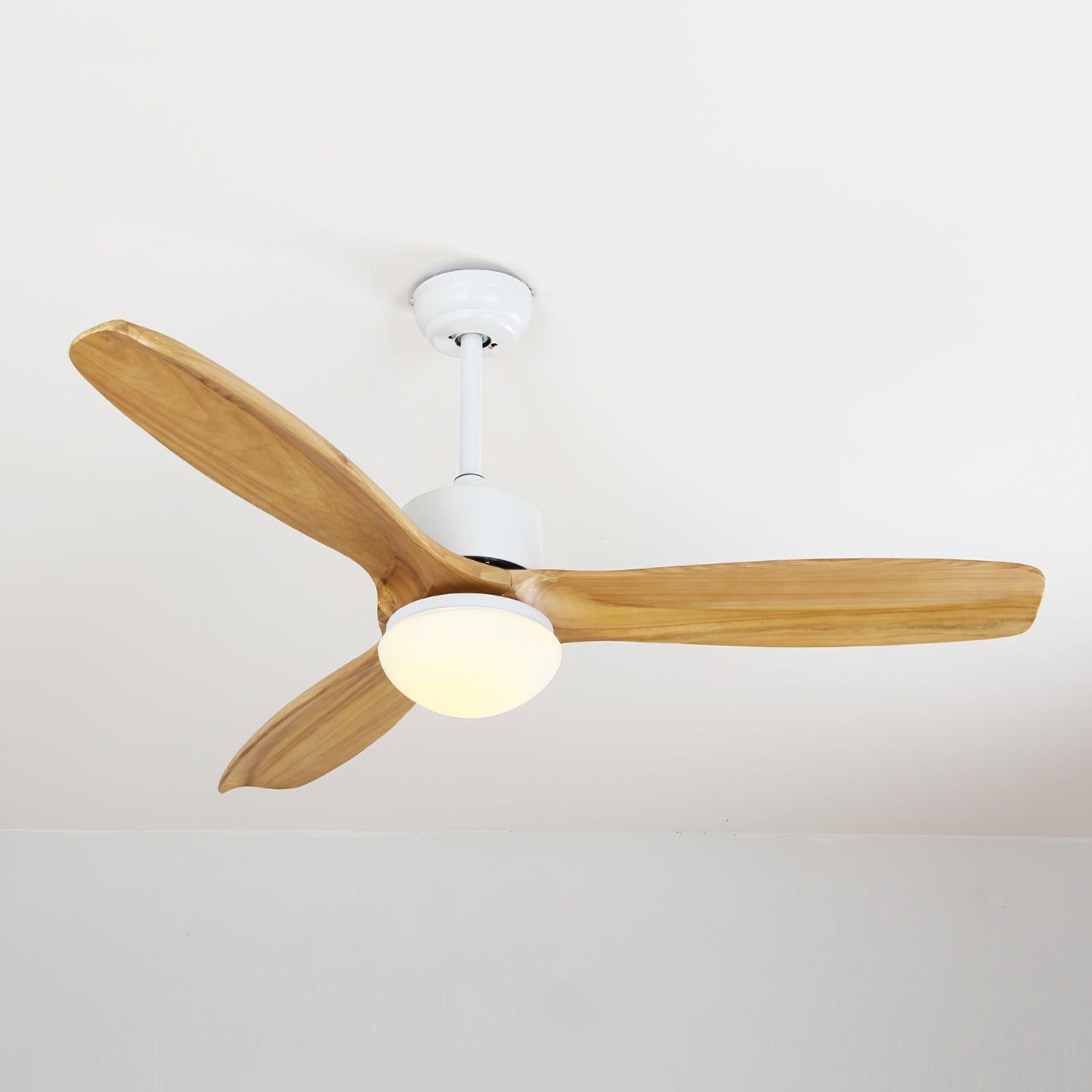 Scandinavische Plafondventilator met Verlichting Elegance Naturel – Vierkanten Houten Bladen met LED-Lamp & Afstandsbediening | Sansoti