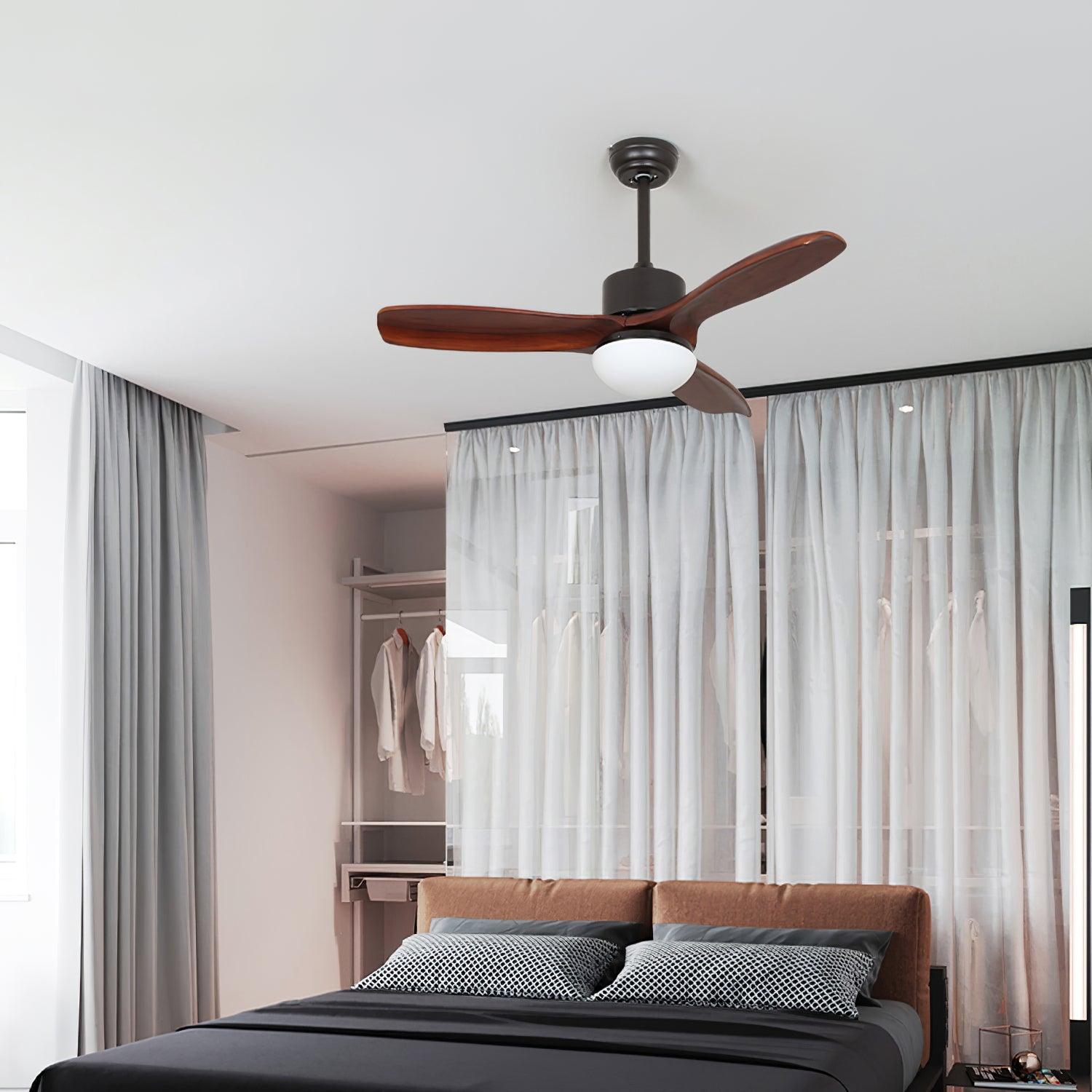 Scandinavische Plafondventilator met Verlichting Elegance Naturel – Vierkanten Houten Bladen met LED-Lamp & Afstandsbediening | Sansoti