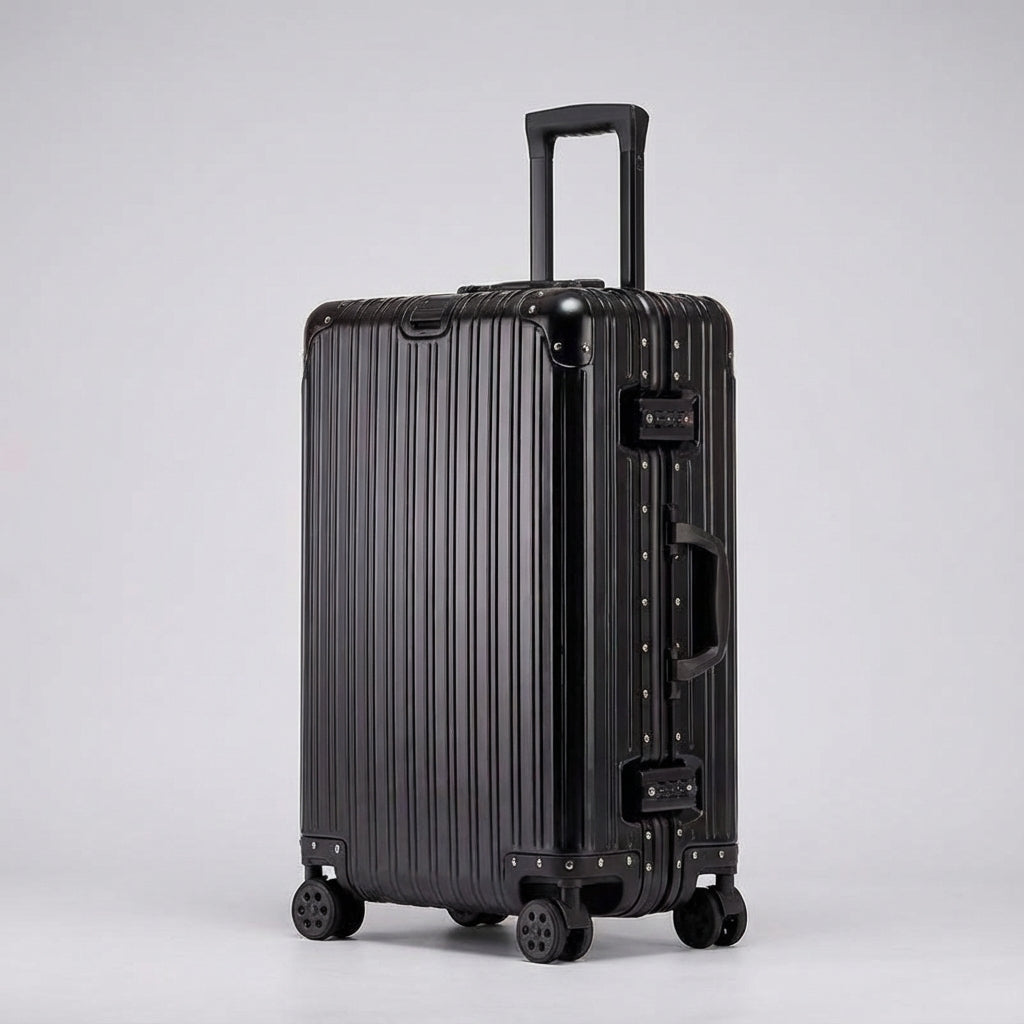 Hardshell Reiskoffer Aluminium-Magnesium Wieltjes TSA-Slot Handbagage XL Vakantie Business Travel Trolley | Sansoti