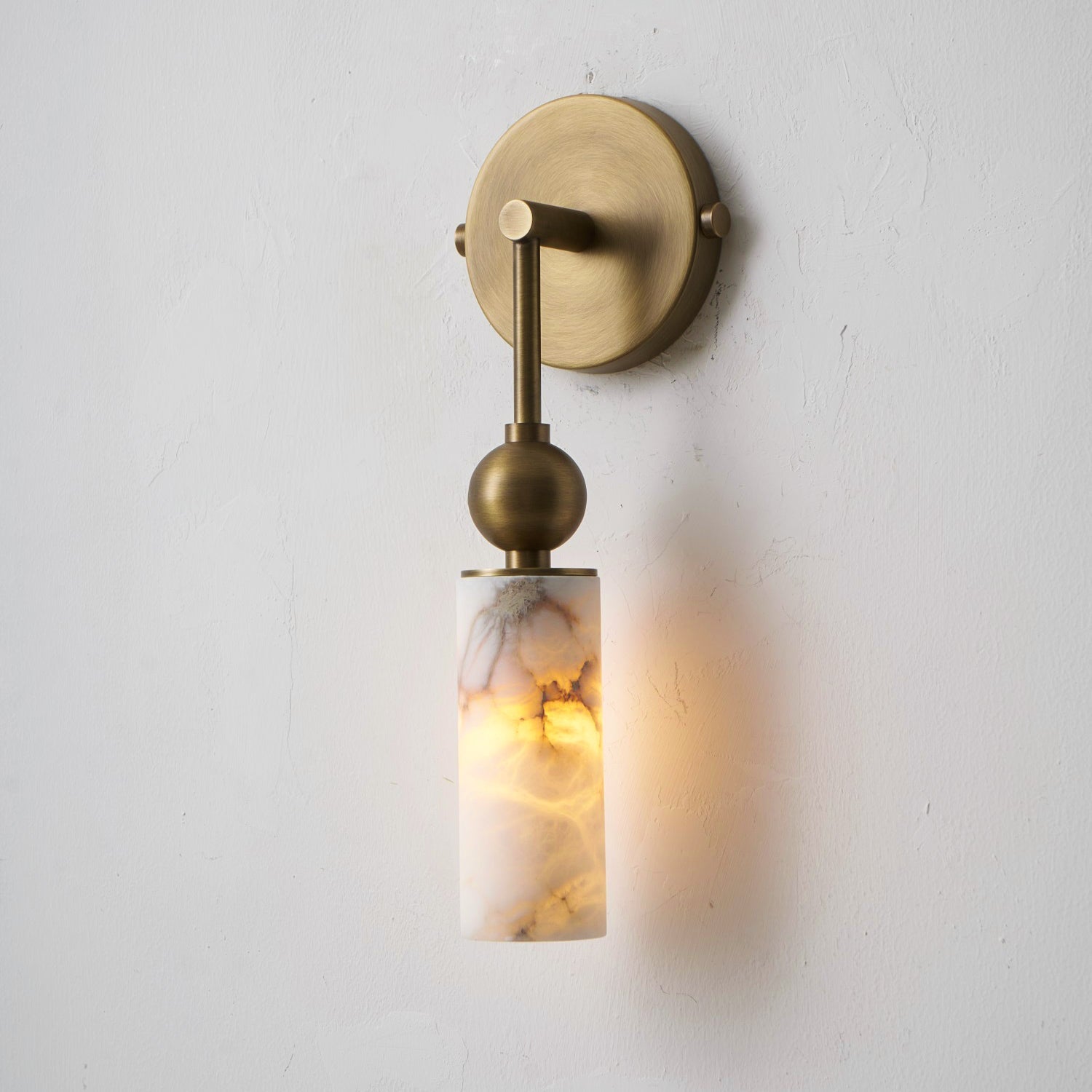 Vintage Wandleuchte mit Vogel aus Messing und Alabaster – Design-Wandlampe für Schlafzimmer, Flur und Wohnzimmer mit E14 Fassung | Restfield