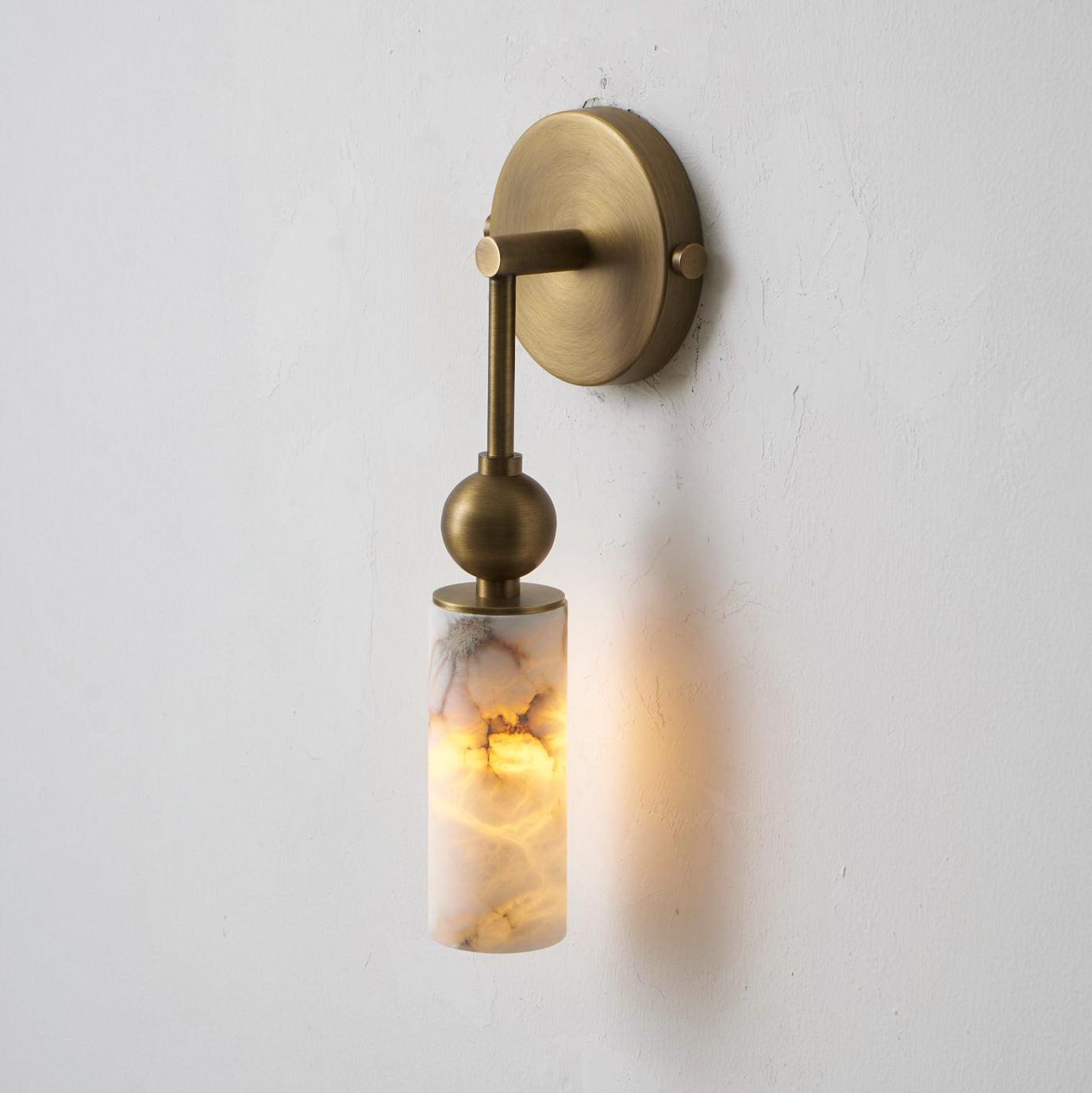 Vintage Wandleuchte mit Vogel aus Messing und Alabaster – Design-Wandlampe für Schlafzimmer, Flur und Wohnzimmer mit E14 Fassung | Restfield