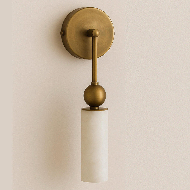Vintage Wandleuchte mit Vogel aus Messing und Alabaster – Design-Wandlampe für Schlafzimmer, Flur und Wohnzimmer mit E14 Fassung | Restfield