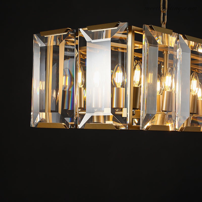 Kristallen Kroonluchter Rond 48cm 4-Lichts Glazen Prisma Hangverlichting voor Eetkamer Woonkamer Entree | Sansoti