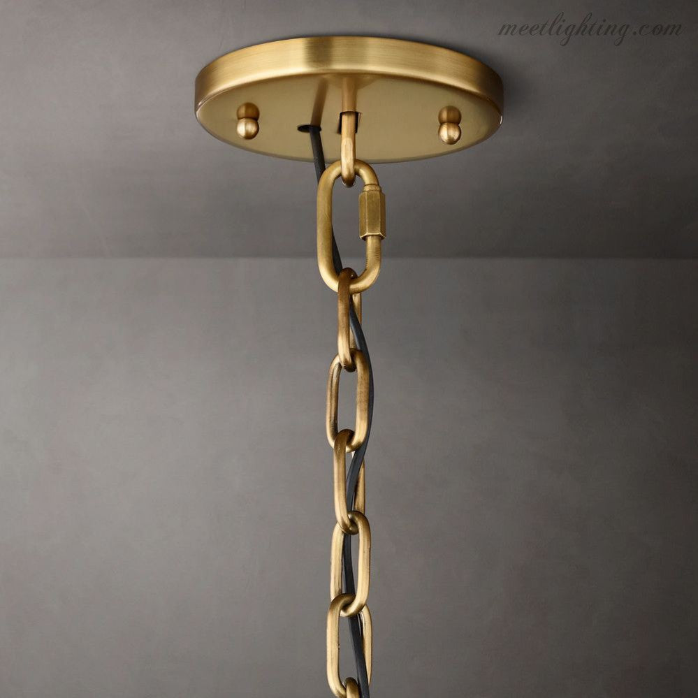 Lustre rond avec prismes en cristal, 78 cm, pour salle à manger, salon et entrée, éclairage luxueux, 7 sources lumineuses | Sansoti