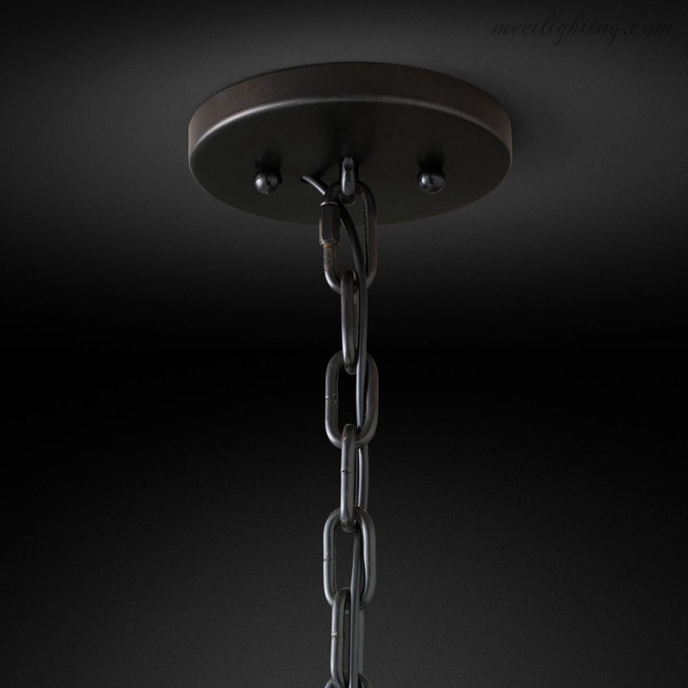 Lustre rond avec prismes en cristal, 78 cm, pour salle à manger, salon et entrée, éclairage luxueux, 7 sources lumineuses | Sansoti