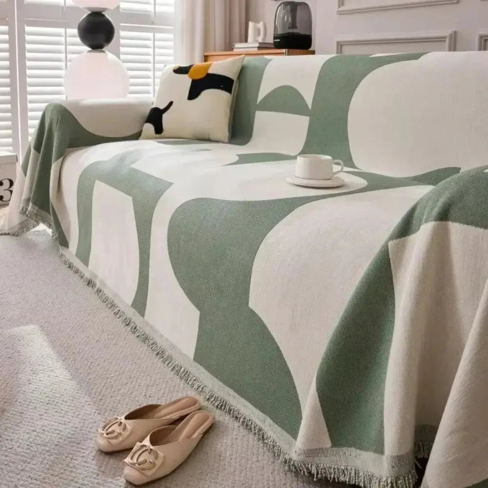 Zachte Chenille Plaid Bankdeken – Geruit Patroon – Lichtgewicht Deken voor Sofa en Slaapkamer | Sansoti