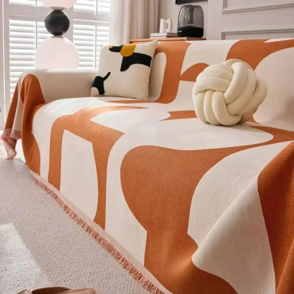 Zachte Chenille Plaid Bankdeken – Geruit Patroon – Lichtgewicht Deken voor Sofa en Slaapkamer | Sansoti
