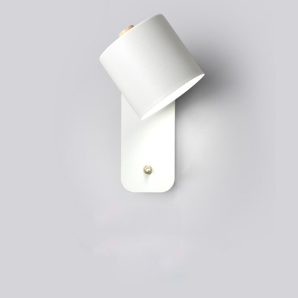 Wandleuchte Led Metall Drehbar Schalter Weiß Grau Grün Schlafzimmer Wohnzimmer Flur Modern | Restfield
