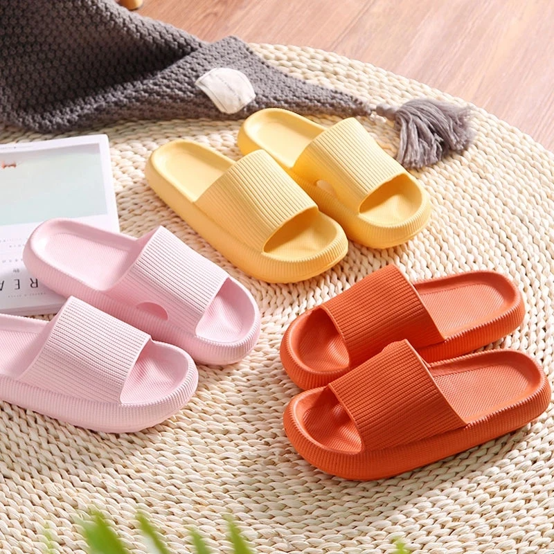 Antislip Pantoffels EVA Dikke Zool Dames Heren Binnenshuis Outdoor Wasbaar Zwart Roze Geel Oranje Comfortabel | Sansoti