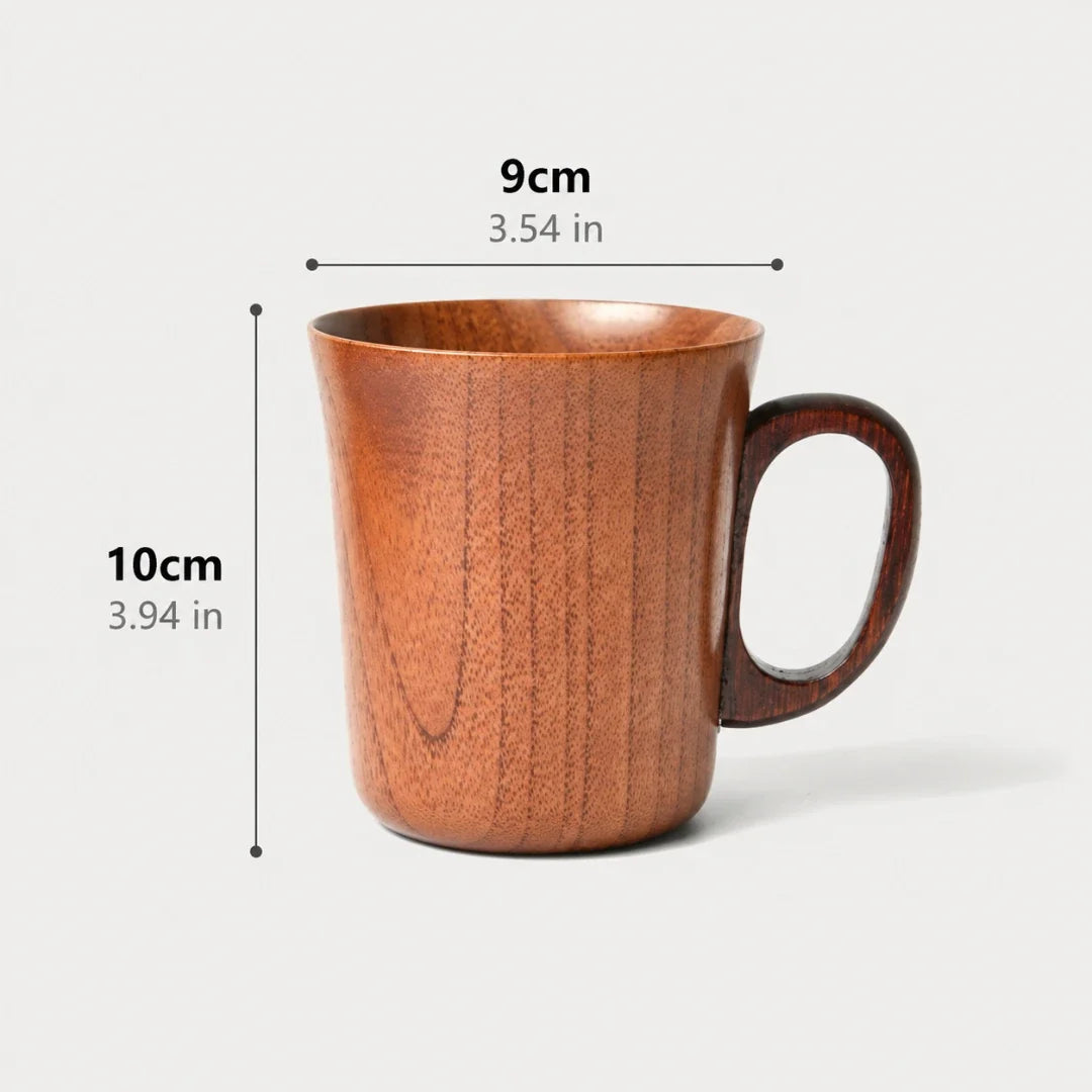 Handgefertigter Holzbecher mit natürlicher Maserung für Tee, Kaffee und Heißgetränke | Sansoti